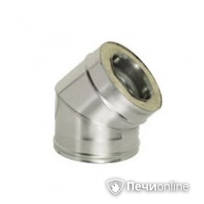 Дымоход Дымок Колено 45° с изоляцией 0,8 мм. OTFR45 150/230 в Архангельске