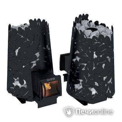 Дровяная печь-каменка GrillD Dubravo 180 long black в Архангельске