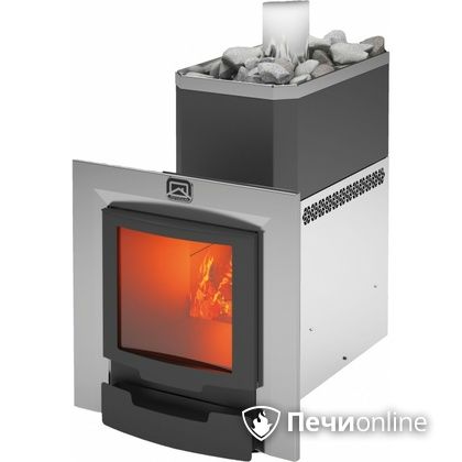 Дровяная банная печь Теплодар Русь 12 ЛНЗП Панорама Профи (дверь 17 с обрамлением) в Архангельске