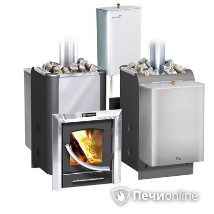 Дровяная банная печь Ермак Элит 20-ПС стекло нержавеющая сталь регулируемый тоннель в Архангельске