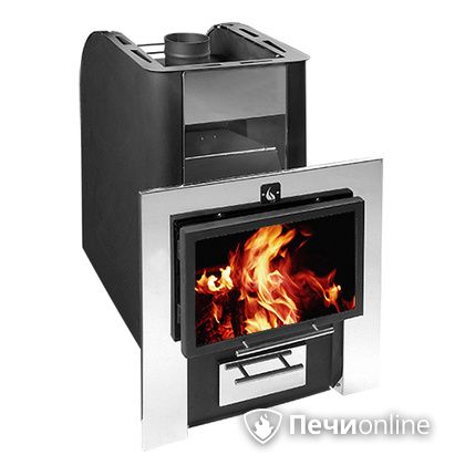 Дровяная банная печь Конвектика Ниагара Сетка 16 Плазма антрацит в Архангельске