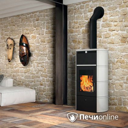 Печь-камин Edilkamin Flamma 24 kw V.A. Bianco Panna с Т/О в Архангельске