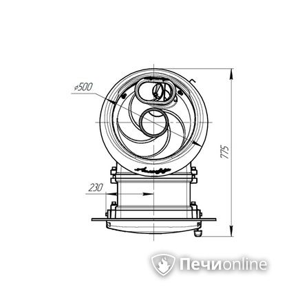 Дровяная печь-каменка Прометалл Атмосфера L комбинированная сетка-ламель Змеевик наборный в Архангельске