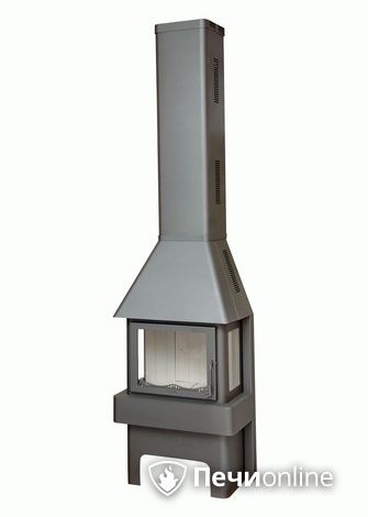 Печь-камин Бавария (Экокамин) 3 Стекла 12 кВт серая/черная в Архангельске