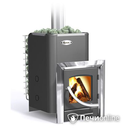 Дровяная банная печь Ермак 12ПС с панорамным стеклом в Архангельске