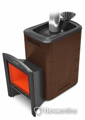 Дровяная банная печь TMF Гейзер 2014 Inox Витра ЗК шоколад в Архангельске