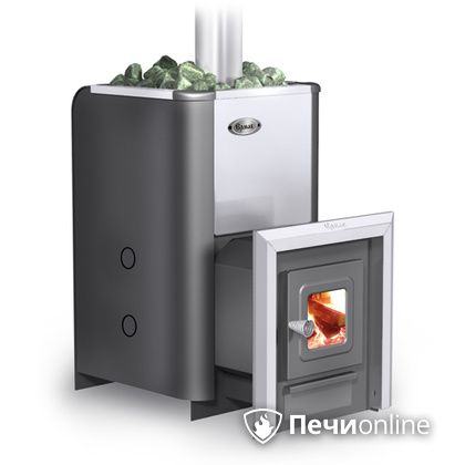 Дровяная банная печь Ермак Элит 20-С стекло нержавеющая сталь в Архангельске