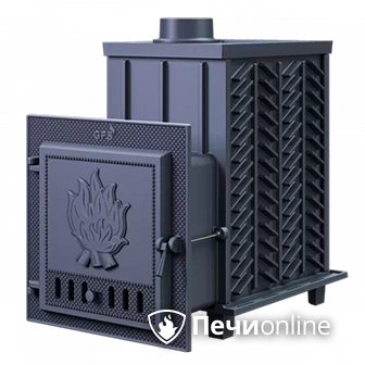 Дровяная банная печь Гефест ЗК-30 чугунная дверца закрытая каменка в Архангельске