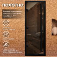 Дверь для бани Arta Премьер 60G бронза с черным профилем, 1900х700 мм