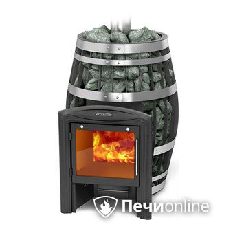 Дровяная банная печь TMF Саяны XXL 2015 Carbon Витра с закрытой каменкой в Архангельске