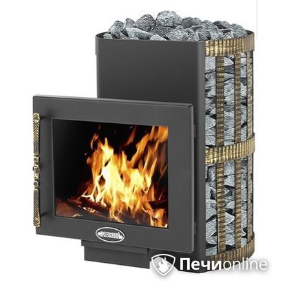 Дровяная банная печь Везувий Скиф Ковка 22 Панорама в Архангельске