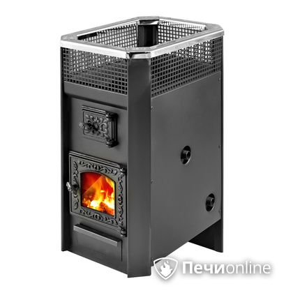 Дровяная банная печь Радуга ПБ-11 с теплообменником 6 мм прочистная дверца в Архангельске