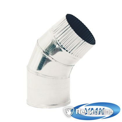 Дымоход УМК Отвод 135° D115 0.5мм нержавейка в Архангельске