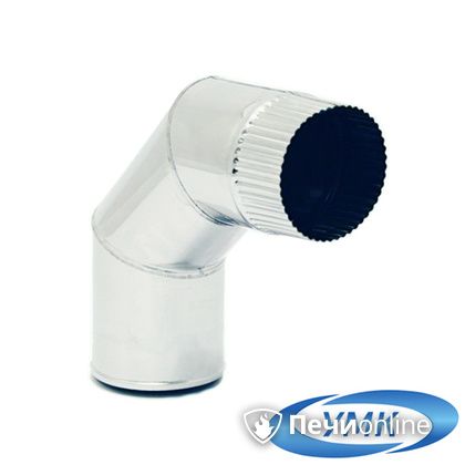 Дымоход УМК Отвод 90° D100 1.0мм нержавейка в Архангельске