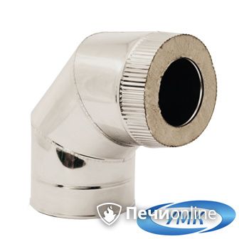 Дымоход УМК Сэндвич-отвод 90° D115х200 Н+Оц 0.5мм 0.5мм по воде в Архангельске