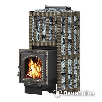 Дровяная банная печь Везувий Ураган Ковка 16 (270) с закрытой каменкой чугун в Архангельске