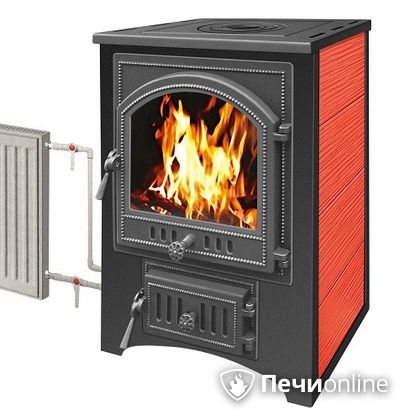 Печь-камин Везувий ПК-01(205) с теплообменником красный в Архангельске