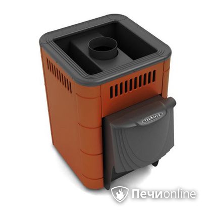 Дровяная банная печь TMF Оса Inox дверь антрацит короткий канал терракота в Архангельске