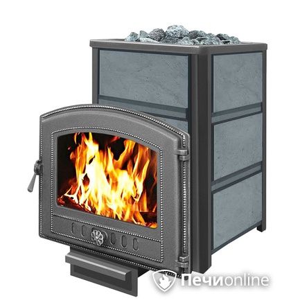 Дровяная банная печь Везувий Легенда 16 (224) в талькохлорите чугун в Архангельске