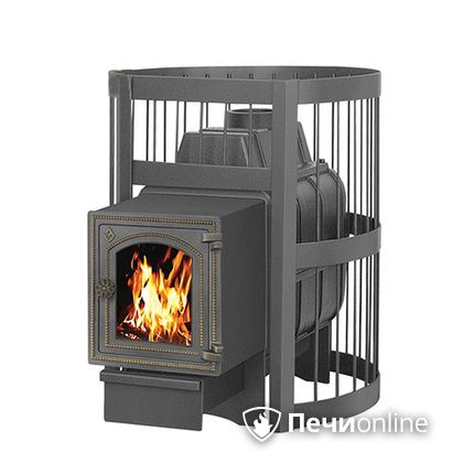 Дровяная банная печь Везувий Легенда Стандарт 16 ДТ-4С чугун в Архангельске